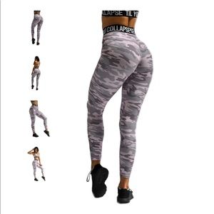 Til you collapse high waisted pink camp leggings